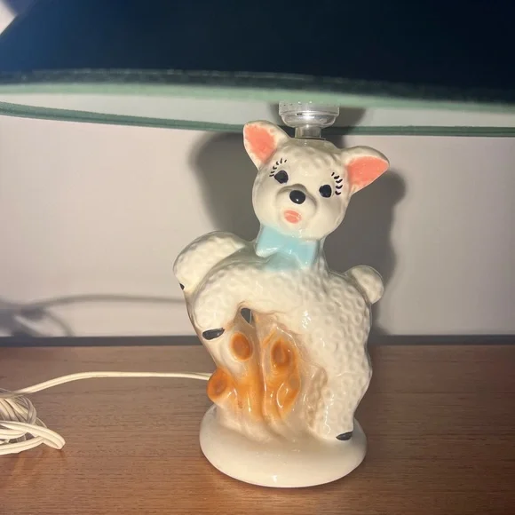 Vintage Leviton Baby Lamb Sheep Nursey Ceramic Table Lamp - Picture 5 of 15